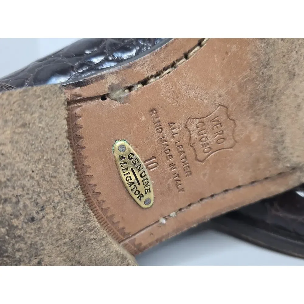 Traversi genuine luxury alligator LM14 Oxford loafers size 10 leather bottoms